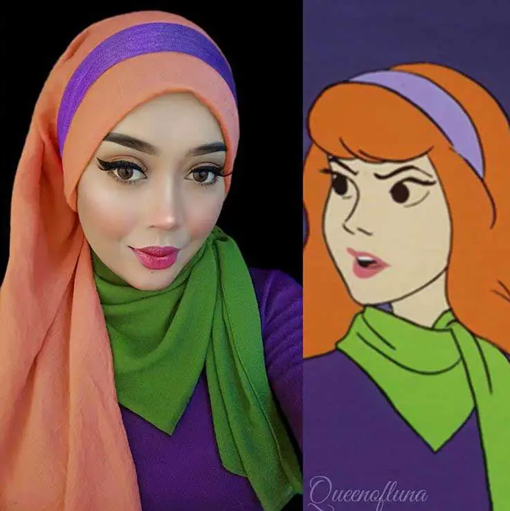 daphne from scooby doo hijab cosplay by queen of luna