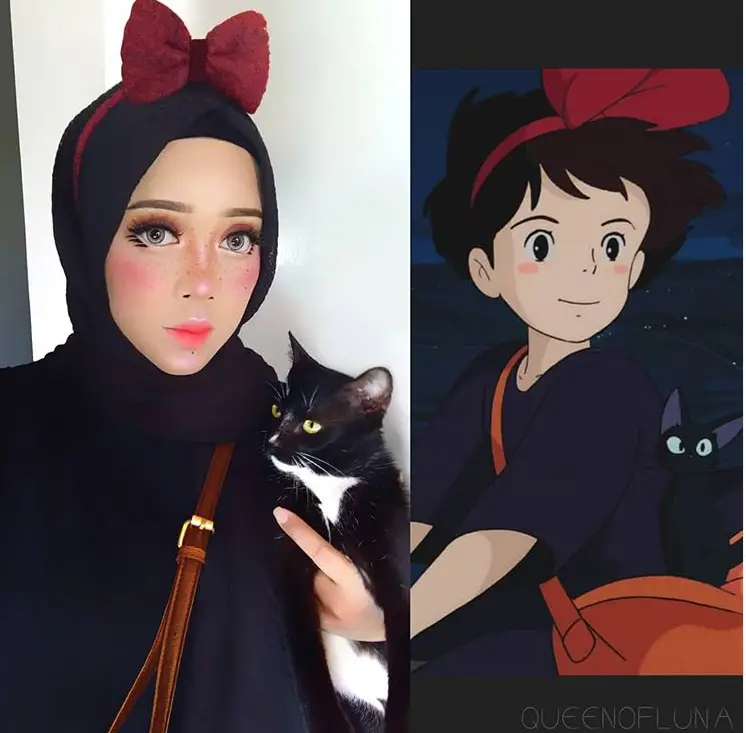 kiki from kiki's delivery service hijab cosplay by queen of luna