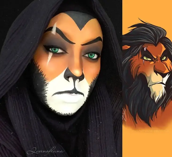 scar from lion king hijab cosplay by queen of luna