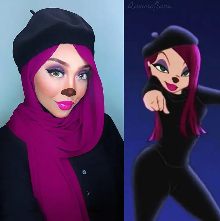 beret girl from goofy movie hijab cosplay by queen of luna