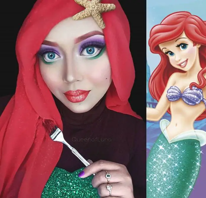 princess ariel cosplay by hijab cosplayer queen of luna